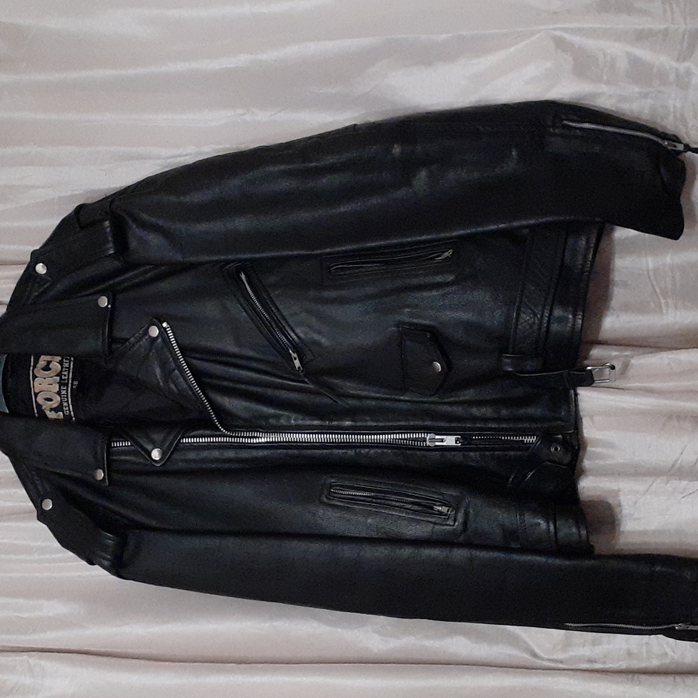 Mens Motorcycle genuine leather jacket